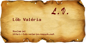 Löb Valéria névjegykártya